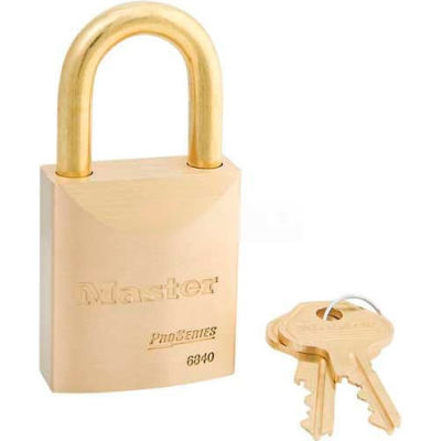 Master Lock® No. 6840KAB High Security Brass Solid Body Padlocks - Pkg Qty 24
