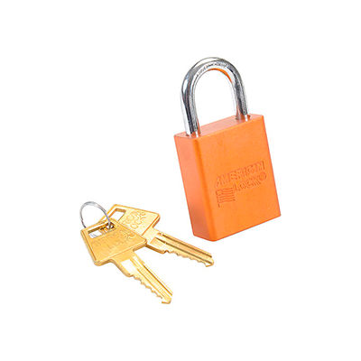American Lock® No. A1105ORJ Solid Aluminum Rectangular Padlock, Orange - Pkg Qty 6