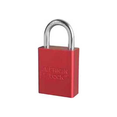 American Lock® No. A1105RED Solid Aluminum Rectangular Padlock, Red - Pkg Qty 6
