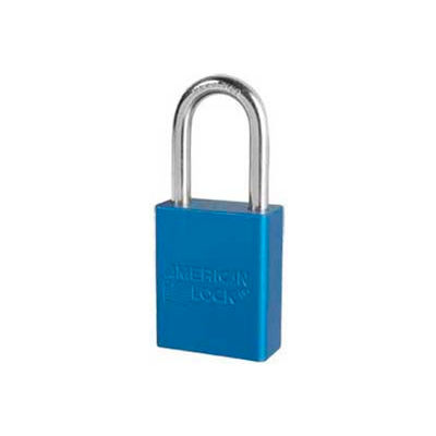 American Lock® No. A1106BLU Solid Aluminum Rectangular Padlock, Blue - Pkg Qty 6