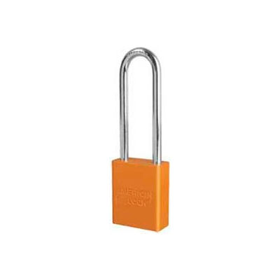 American Lock® No. A1107ORJ Solid Aluminum Rectangular Padlock - Orange - Pkg Qty 24