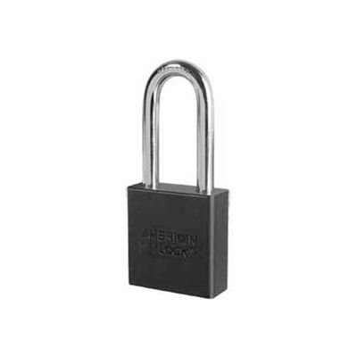 American Lock® No. A1206BLK Solid Aluminum Rectangular Padlock - Black - Pkg Qty 24