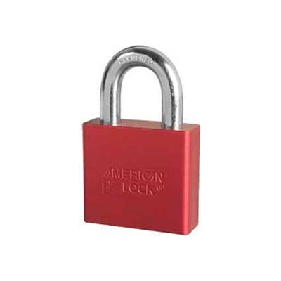 American Lock® No. A1305RED Solid Aluminum Rectangular Padlock - Red - Pkg Qty 24