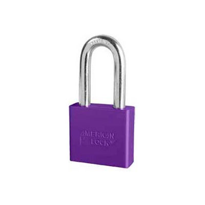 American Lock® No. A1306PRP Solid Aluminum Rectangular Padlock - Purple - Pkg Qty 24