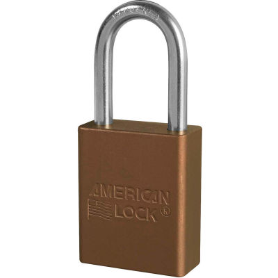 American Lock® S1106KAS12BRN Aluminum Safety Padlock, 1-1/2"W x 1-1/2"H Shackle, Brown, 12/Set
