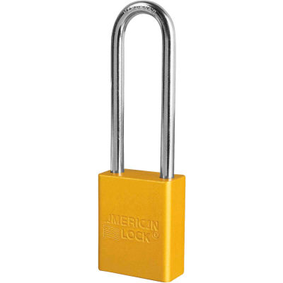 American Lock® S1107YLW Aluminum Safety Padlock, 1-1/2"W x 3"H Shackle, Yellow