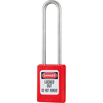 Master Lock® Thermoplastic Zenex™ S33LTRED Snap Lock Safety Padlock, 1-3/8"W x 3"H, Red