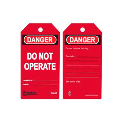 Master Lock® Safety Tag, Do Not Operate, Red