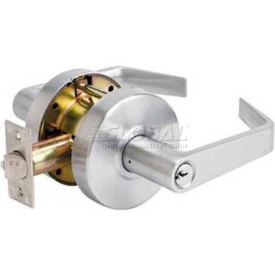 Master Lock® Heavy Duty Lever, Keyed Entry W/BumpStop, Brushed Chrome