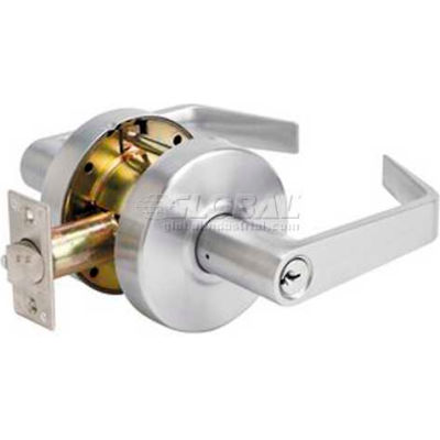 Master Lock® Heavy Duty Storeroom Lever W/BumpStop, Brushed Chrome