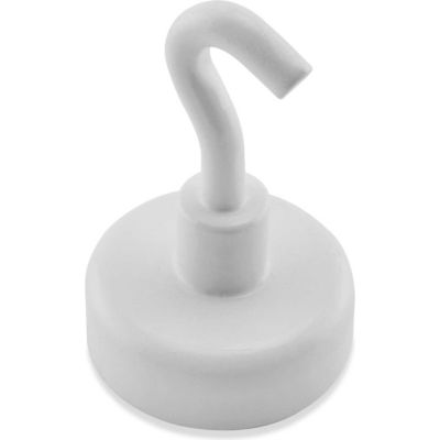Master Magnetics Ceramic Magnetic Hook MHHH9BX - 9 Lbs. Pull White Enamel Paint - Pkg Qty 25