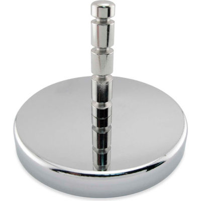 Master Magnetics Ceramic Hang-It Magnet RB80POST w/Attached Grooved Post 95 Lbs. Pull Chrome Plating - Pkg Qty 12