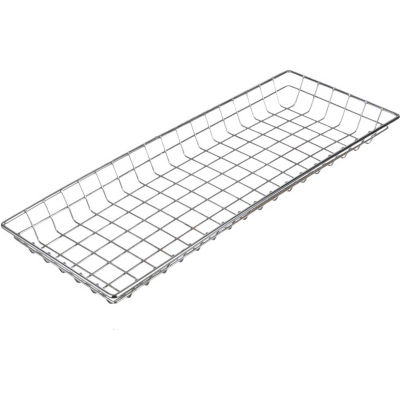 Marlin Steel Plain Steel Chrome Plated Wire Nesting Basket 26"L x 10"W x 2"H, Qty 5+
