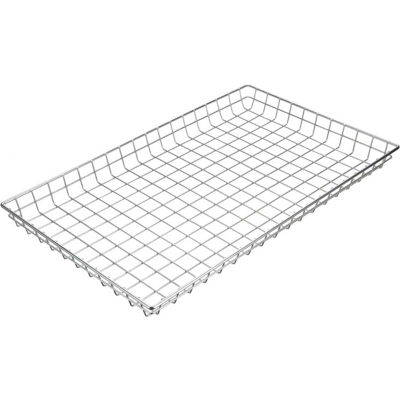 Marlin Steel Plain Steel Chrome Plated Wire Nesting Basket 26"L x 16"W x 2"H, Qty 5+