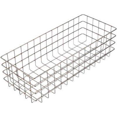 Marlin Steel 316 Wire Basket 20-1/4"L x 8-1/8"W x 6"H - Stainless Steel - Price Each for Qty 5+