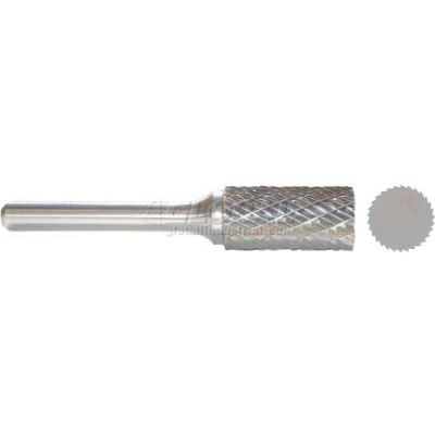 Made in USA SC-3 Carbide Burr, 3/8" Diameter, Single Cut, Cylinder - Radius End