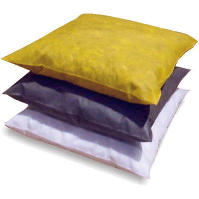 MBT Yellow HazMat Absorbent Pillows, 18" x 18", 10/Case