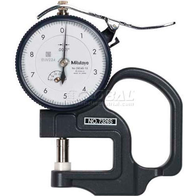 Flat Anvil Mitutoyo 7326S .0001" X .050" Dial Thickness Gage .4" Dia 
