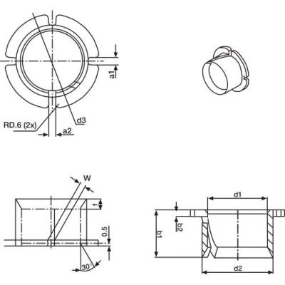 IGUS MYI-10-10 5/8" ID Single Flanged Sheet Metal clip bearing M250