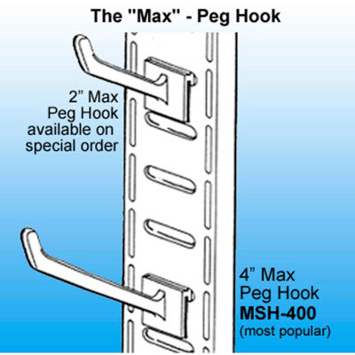 The "Max" Hooks, 4"L - Pkg Qty 50