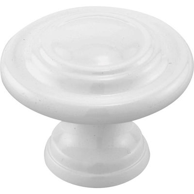 Prime-Line N 7439 Bi-Fold Door Knob, 1-11/16 in. Outside Diameter, Diecast, White
