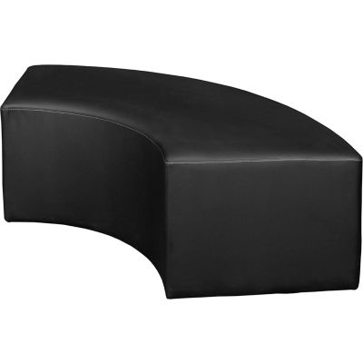 Regency Crescent Shaped Lounge Ottoman - Black Vinyl - Aurora Series