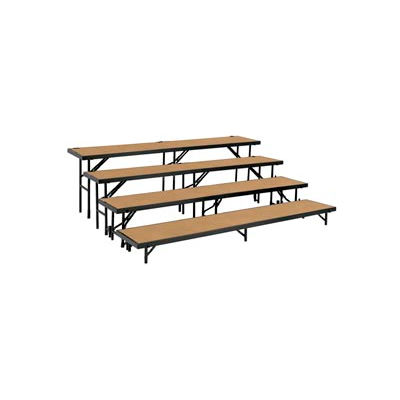 4 Level Tapered Riser with Hardboard - 60"L x 18"W - 8"H, 16"H, 24"H & 32"H