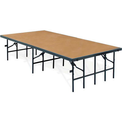 Portable Stage with Carpet - 96"L x 48"W x 16"H - Black