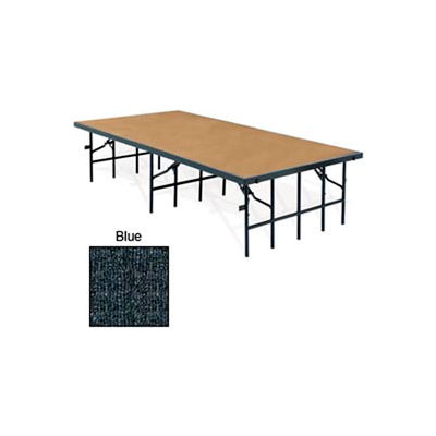 Portable Stage with Carpet - 96"L x 48"W x 24"H - Blue