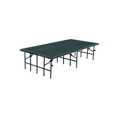 Portable Stage with Carpet - 96"L x 48"W x 8"H - Grey
