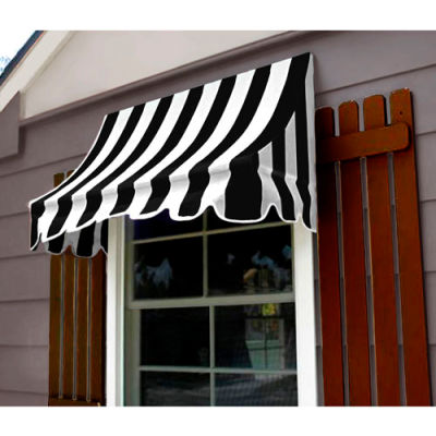 Awntech NT33-8KW, Window/Entry Awning 8-3/8'W x 3-11/16'H x 3'D Black/White