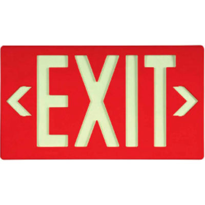 NMC 7050B Glo-Brite Exit Sign, Red Single Face With Bracket