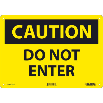 Global Industrial™ Caution Do Not Enter, 10x14, Aluminum