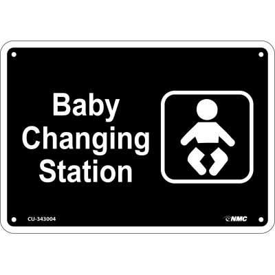 Baby Changing Station Sign - Rigid Plastic 7"H x 10"W, CU-343004