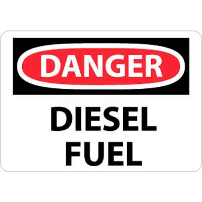 NMC D427P OSHA Sign, Danger Diesel Fuel, 7" X 10", White/Red/Black