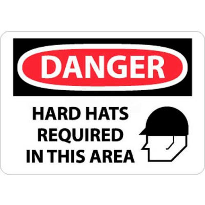 Signs | OSHA | NMC D545RB OSHA Sign, Danger Hard Hats Required In This ...