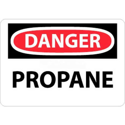 NMC D603RB OSHA Sign, Danger Propane, 10" X 14", White/Red/Black