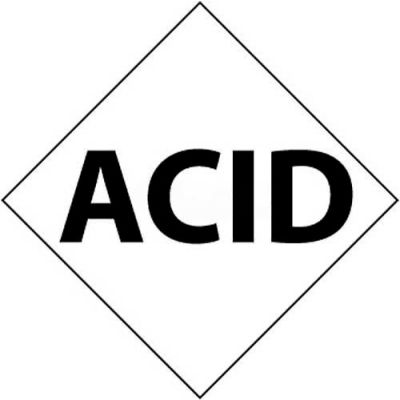 NMC DCL122 NFPA Label Symbol, Acid, 2-1/2" X 2-1/2", White/Black, 5/Pk