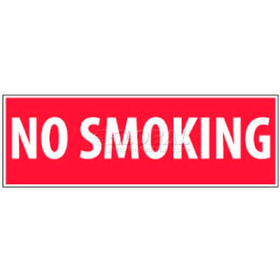 NMC M11P No Smoking Area Sign, No Smoking, 4" X 12", White/Red