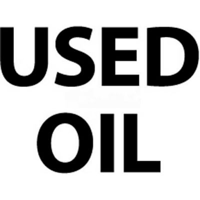 NMC M750PB Hazardous Materials Sign, Used Oil, 10" X 14", White/Black