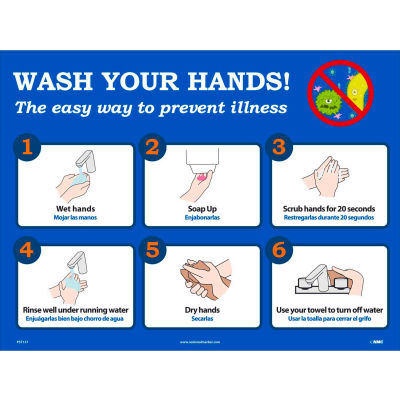 Wash Your Hands Poster, 18" X 24", Synthetic Paper