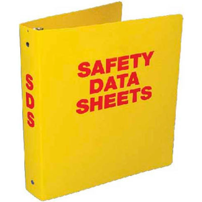 NMC RTK63C, Safety Data Sheet Binder, 3.5" Rings, 3/16" Hole in Spine, Yellow