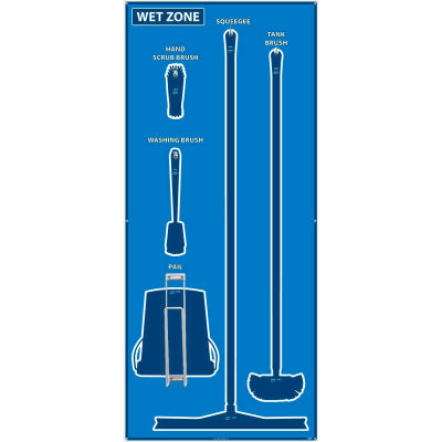 National Marker Wet Zone Shadow Board, Blue/Blue,68 X 30, ACP, Aluminum Composite Panel - SB115ACP