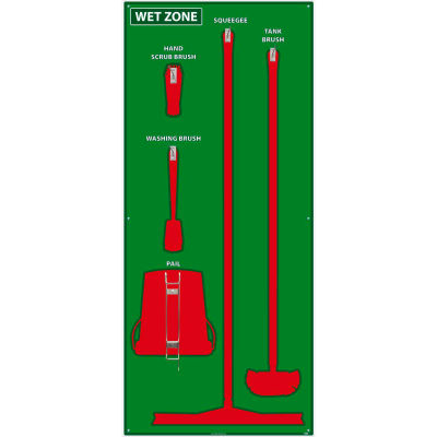 National Marker Wet Zone Shadow Board, Green/Red,68 X 30, Pro Series Acrylic - SB118FG