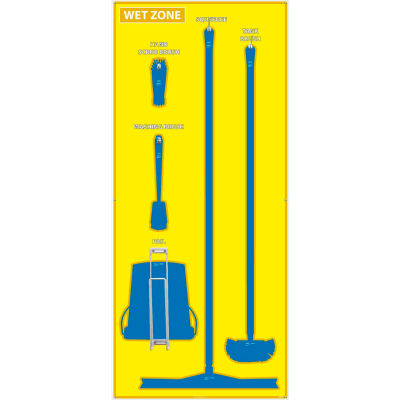 National Marker Wet Zone Shadow Board, Yellow/Blue,68 X 30, ACP, Aluminum Composite Panel - SB123ACP