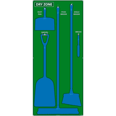 National Marker Dry Zone Shadow Board, Green/Blue,68 X 30, ACP, Aluminum Composite Panel - SB135ACP