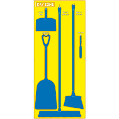 National Marker Dry Zone Shadow Board, Yellow/Blue,68 X 30, ACP, Aluminum Composite Panel - SB139ACP