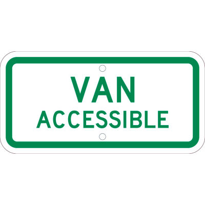 NMC TMAS11J Traffic Sign, Van Accessible, 6" X 12", White