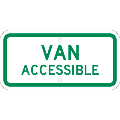 NMC TMAS11J Traffic Sign, Van Accessible, 6" X 12", White