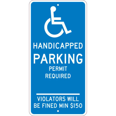 NMC TMS310J Traffic Sign, Reserved Parking Connecticut, 24" X 12", Blue